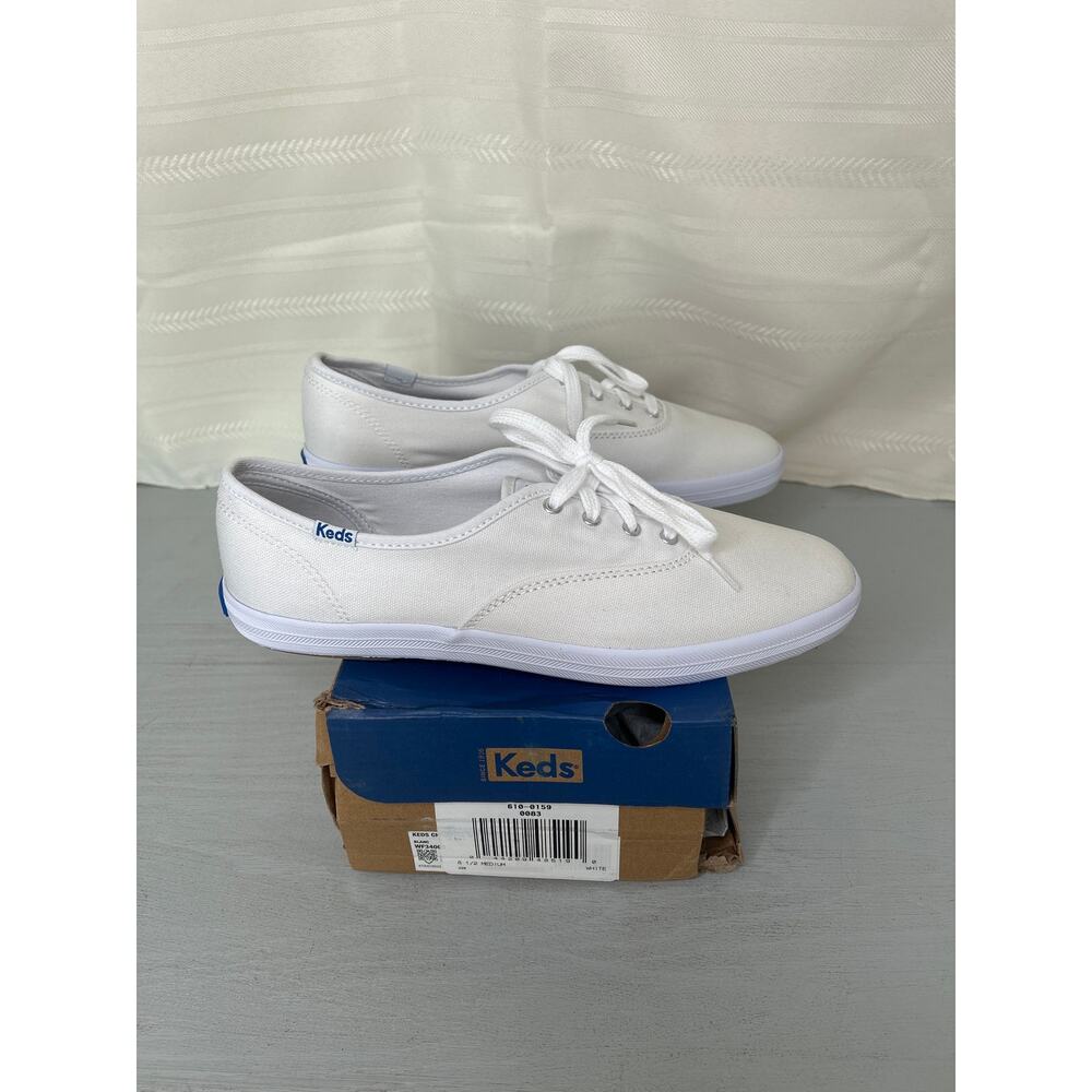 Keds Champion Canvas Lace Up Sneakers White Womens Size 8.5 - Picture 12 of 16